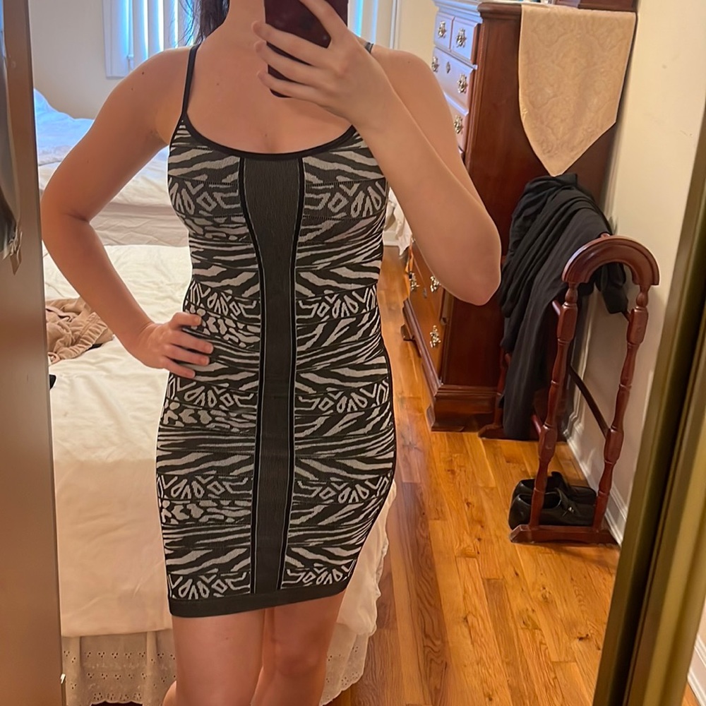 Animal printed zebra dress